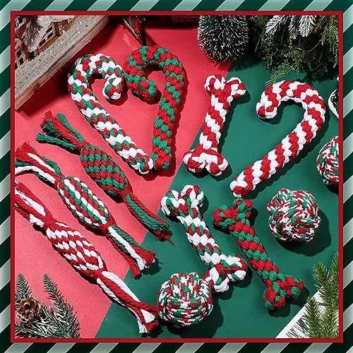 24 Pcs Christmas Dog Rope Toys Puppy Chew Teething,Classic Style - Image 3