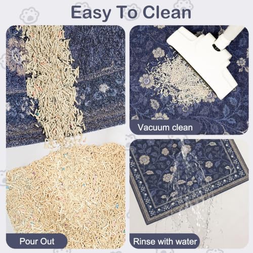 Glittme Cat Litter Mat 24"x15" Non-Slip Washable Trapping Mat - Image 3