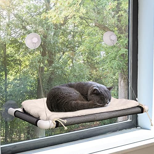 Cat Window Perch, Cat Hammock w/Fleece Blanket, Screw Suction Cups - Image 3