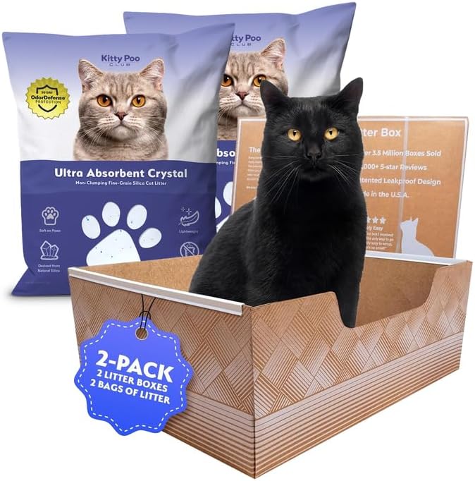 Kitty Poo Club Disposable Cat Litter Box 2-Pack, Fine-Grain Silica by KittyPooClub