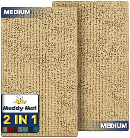 Muddy Mat® 2-Piece Beige Medium 30"X19" AS-SEEN-ON-TV Highly Absorbent by MuddyMat%C2%AE