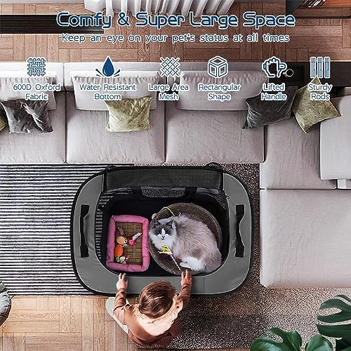ROMANTIC BEAR Dog Playpen, Foldable Pet Puppy Cat Playpen - Image 5