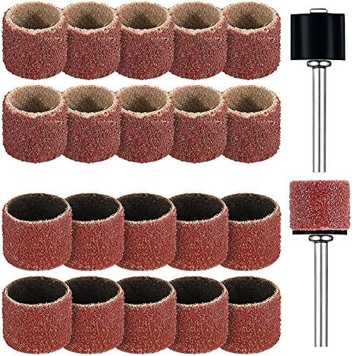 Leelosp 22Pcs Dog Nail Grinder Bands Drums, 1/2 Inch 60 Grit and 100 Grit by Leelosp