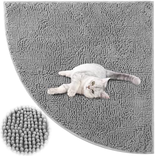 Tinideya Corner Cat Litter Mat Trapping Waterproof Non Slip, Light Gray by Tinideya