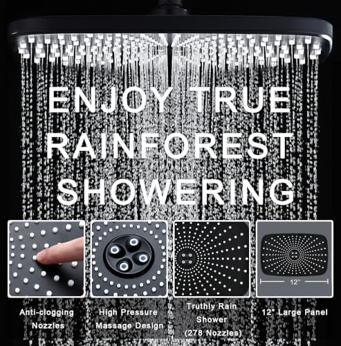Rain Shower Head with Handheld Showerhead - Image 3