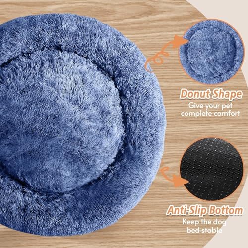 JOLLYVOGUE Calming Dog Bed Medium Size Dog, 31in Donut Washable Medium Pet Bed - Image 3