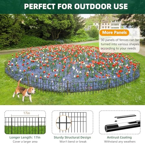 42.5ft x 13in Animal Barrier Fence, 30 Panels No Dig Garden Fence - Image 4