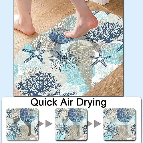 Cute Corals and Seashells Super Absorbent Quick-Drying Bathroom Mat Rug - Image 5