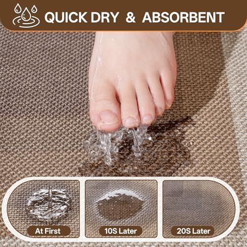 Bath Mat Non Slip, Quick Dry Bathroom Rug Under Door - Image 5