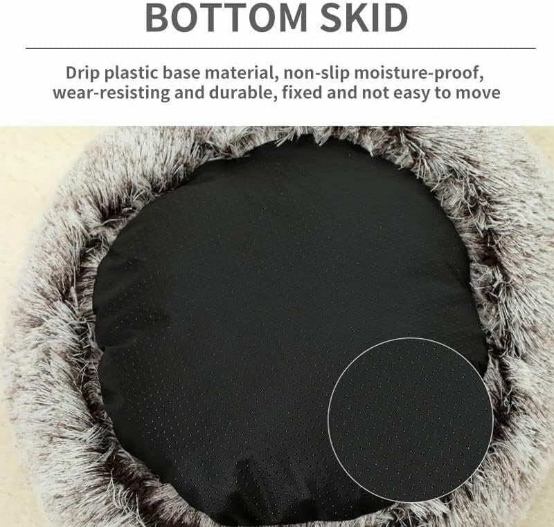 Cat Bed Round Fluffy Hooded Cat Bed Cave, Anti-Anxiety Cave Bed - Image 6