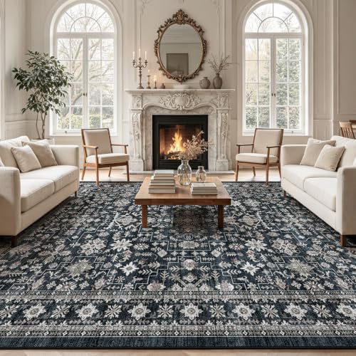 Grey Area Rug 10x14 for Living Room Bedroom by WelcometoBabovid