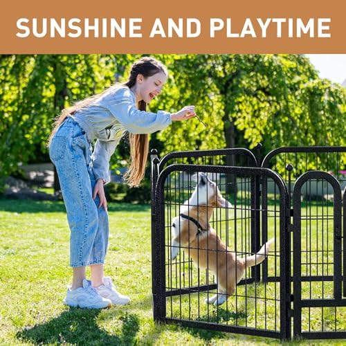 Metal Dog Playpen 24in H 24 Panels Heavy Duty Dog Fence - Image 6