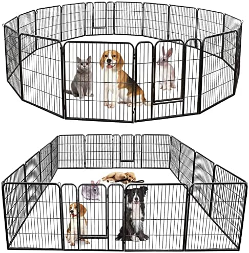 ZENY Dog Playpen Outdoor, Indoor Pet Pen, 16 Panels Dog Fence by ZENY
