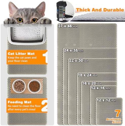 Cat Litter Mat 12"x12", Double Layer EVA litterbox Mat - Image 2