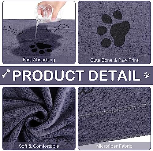 Chumia 8 Pcs Dog Towel for Drying, 55 x 28 Inch, Dog Paw and Bone - Image 5