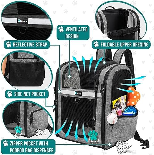 PetAmi Dog Backpack Carrier for Cats, 4-Way Entry Ventilated, 18 lbs - Image 3