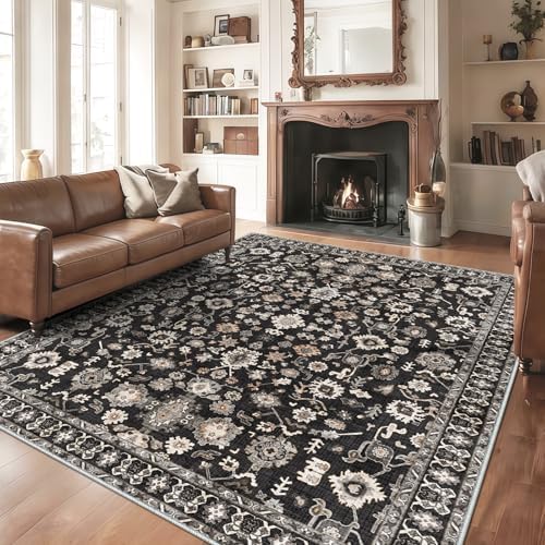Washable 8X10 Area Rug Soft Non Slip Carpet by NYZEL