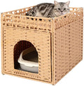 Hidden Cat Litter Box Enclosure Furniture, Dog Proof Indoor Cat House by Yungaspy
