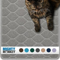 MIGHTY MONKEY Waterproof Cat Litter Box Mat, BPA Free, 35x23 Slate Gray by MightyMonkey
