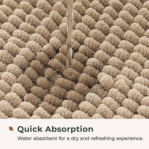 FRESHMINT Chenille Bath Rugs Extra Soft and Absorbent Microfiber Shag Rug - Image 4