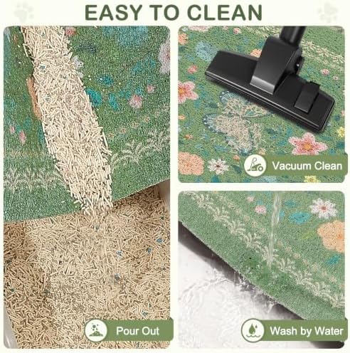 Unicorn Catcher 40"x30" Cat Litter Mat Non-Slip Washable Litter Box Mat - Image 5