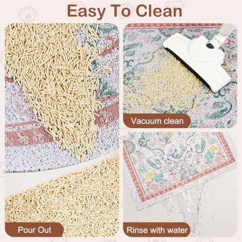 Glittme Cat Litter Mat 33"x22" Non-Slip Washable Trapping Mat - Image 3
