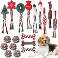 24 Pcs Christmas Dog Rope Toys Puppy Chew Teething, Funny Style by Glimin