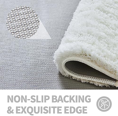 CozeCube 24"x16" White Non Slip Microfiber Bathroom Rug Washable - Image 4