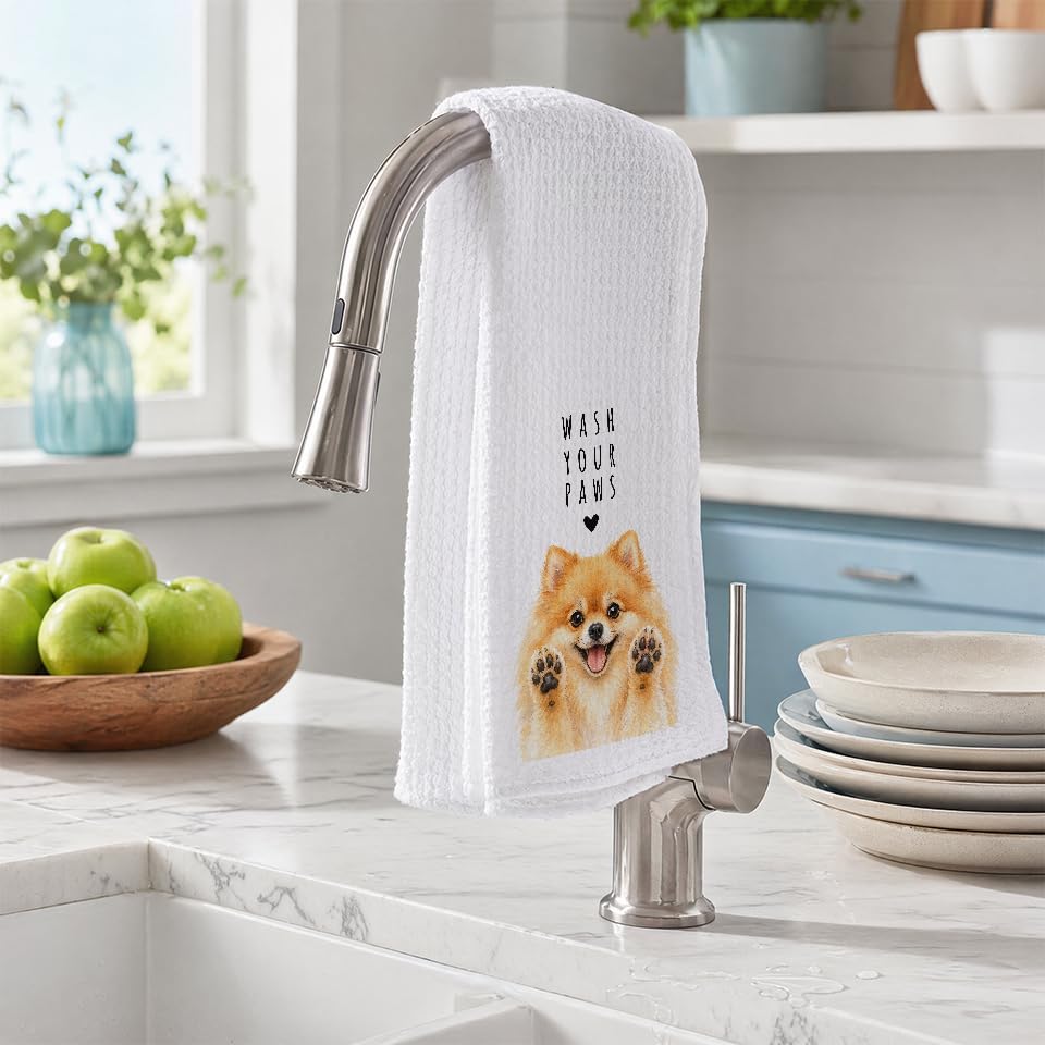 Pom Kitchen Towel, Hand Towel, Pomeranian Gifts - Image 2