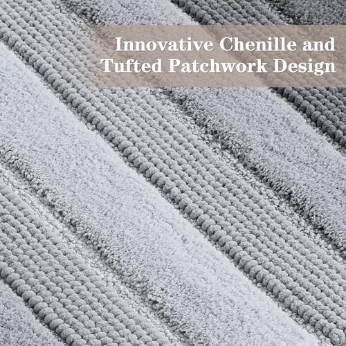 Kmson Ombre Chenille Bathroom Rugs, Ultra Soft Washable Shaggy Bath Rugs - Image 3