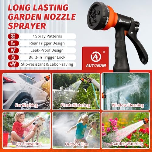 AUTOMAN-Garden-Hose-Nozzle, 2 Pack ABS Water Spray Nozzle - Image 6