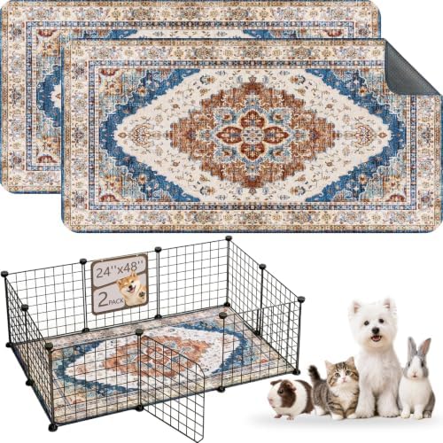 Washable Guinea Pig Pee Pads, Reusable Guinea Pig Cage Liner 2 Pack by Verdasun