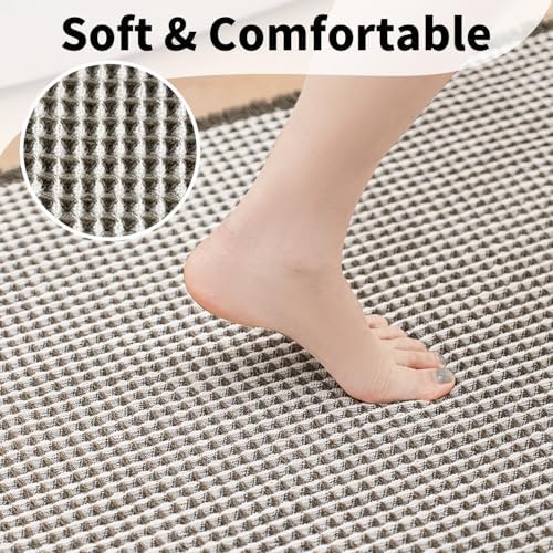 Waffle Bath Mat, Boho Bathroom Rugs Non Slip Washable - Image 3