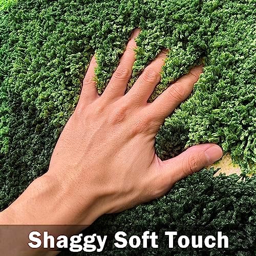 20x35 Inch 3D Moss Rug, Shag Carpet Leaf Area Bathroom Rugs Non Slip Bath Mat - Image 5