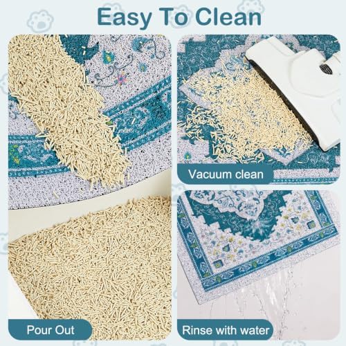 Glittme Cat Litter Mat 24"x15" Non-Slip Washable Trapping Mat - Image 3