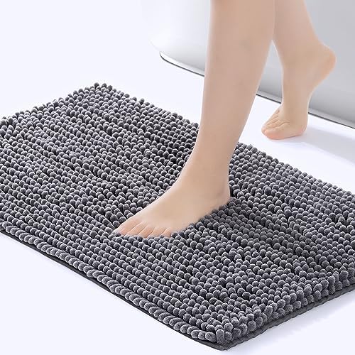 FRESHMINT Chenille Bathroom Rugs Non-Slip Bath Mat 32”x20”, Washable Soft by FRESHMINT