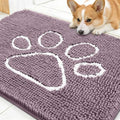 OLANLY Dog Door Mat for Muddy Paws 30x20, Paw Print Design Chenille Mud Mat by OLANLY