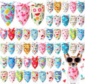 Preboun 50 Pcs Summer Bandanas for Dogs Bulk, Hawaiian Tropical Style by Preboun