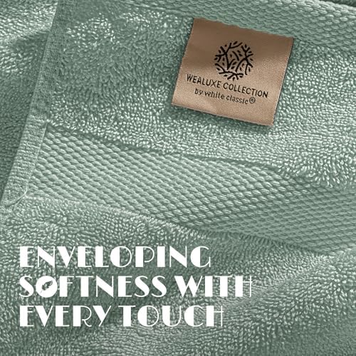 Wealuxe Mint Green Hand Towels 16x27 - Image 3