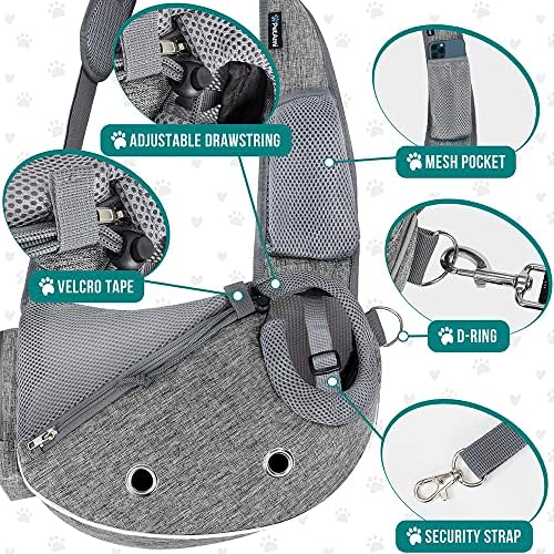 PetAmi Small Dog Sling Carrier, Puppy Cat Hands-Free Purse, 10 lb - Image 3