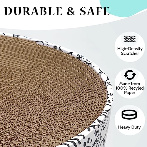 Cat Scratcher Cardboard, 2in1 Oval Cat Scratcher Bed - Image 3