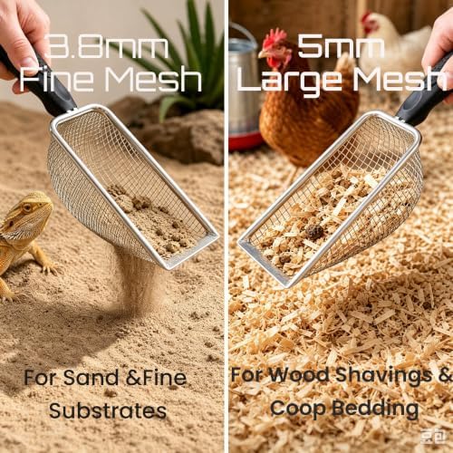 Chicken Poop Scooper, 2 Pack Metal Mesh Shovel - Image 6