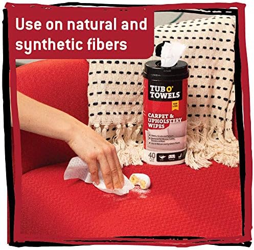 Tub O' Towels Carpet & Upholstery Cleaning Wipes 2 Pack – 7 x 8 Pre-Moistened - Image 3