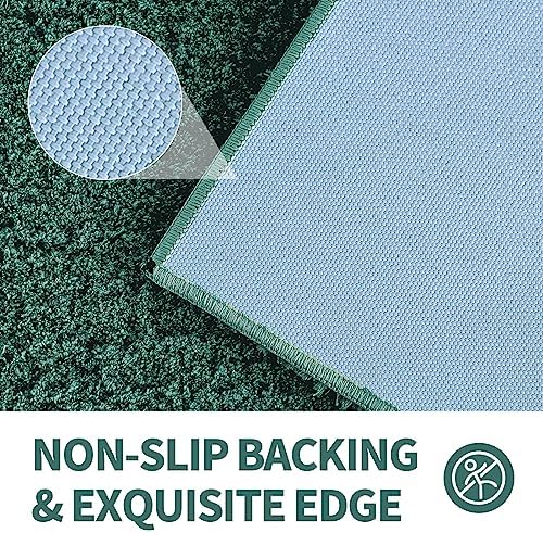 CozeCube 24"x16" Hunter Green Non Slip Microfiber Bathroom Rug Washable - Image 5