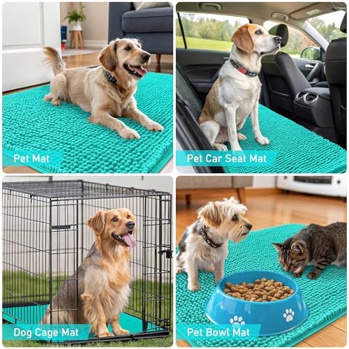 OLANLY Dog Door Mat for Muddy Paws 70x32, Super Absorbent Chenille Mud Mat - Image 7