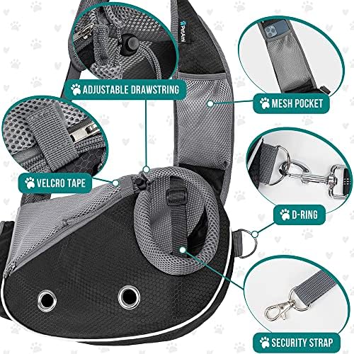 PetAmi Small Dog Sling Carrier, Puppy Cat Hands-Free Purse, 5 lb - Image 3