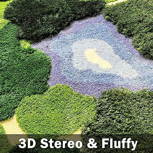 20x35 Inch 3D Moss Rug, Shag Carpet Leaf Area Bathroom Rugs Non Slip Bath Mat - Image 4