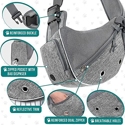 PetAmi Small Dog Sling Carrier, Puppy Cat Hands-Free Purse, 10 lb - Image 4