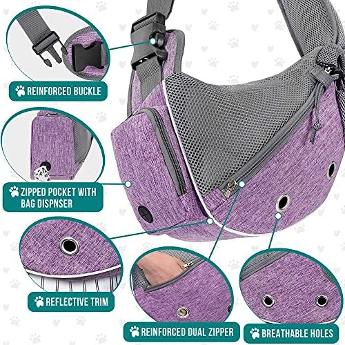 PetAmi Small Dog Sling Carrier, Puppy Cat Hands-Free Purse, 5 lb - Image 4