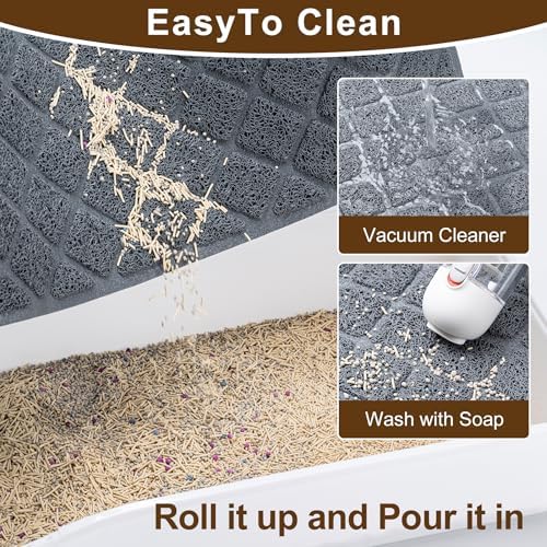 Cat Litter Box Mat, 23 x 14 In, Trapping Mat Premium Durable PVC Pad - Image 6